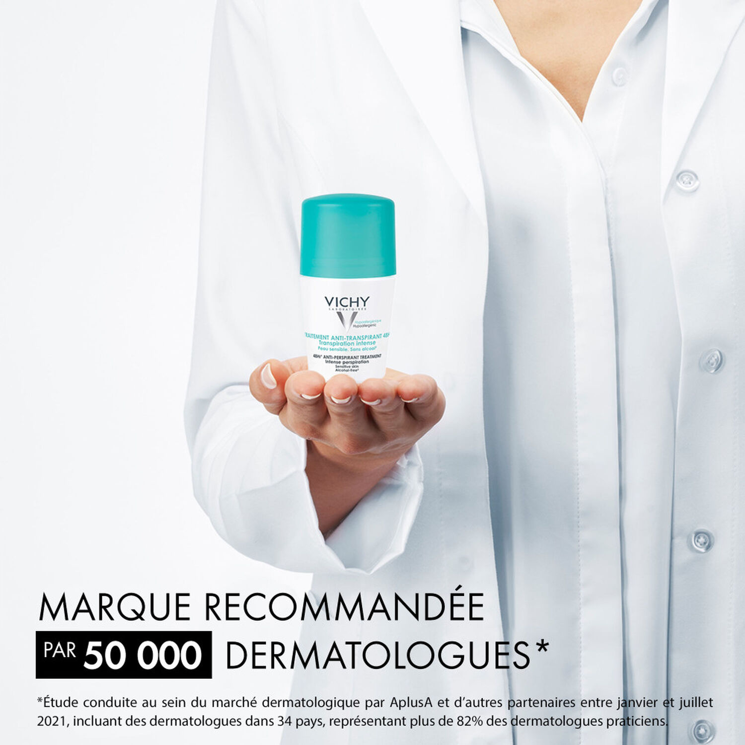 Déodorant 48h - Roll-On Anti-Transpirant - Transpiration Intense 50 ml