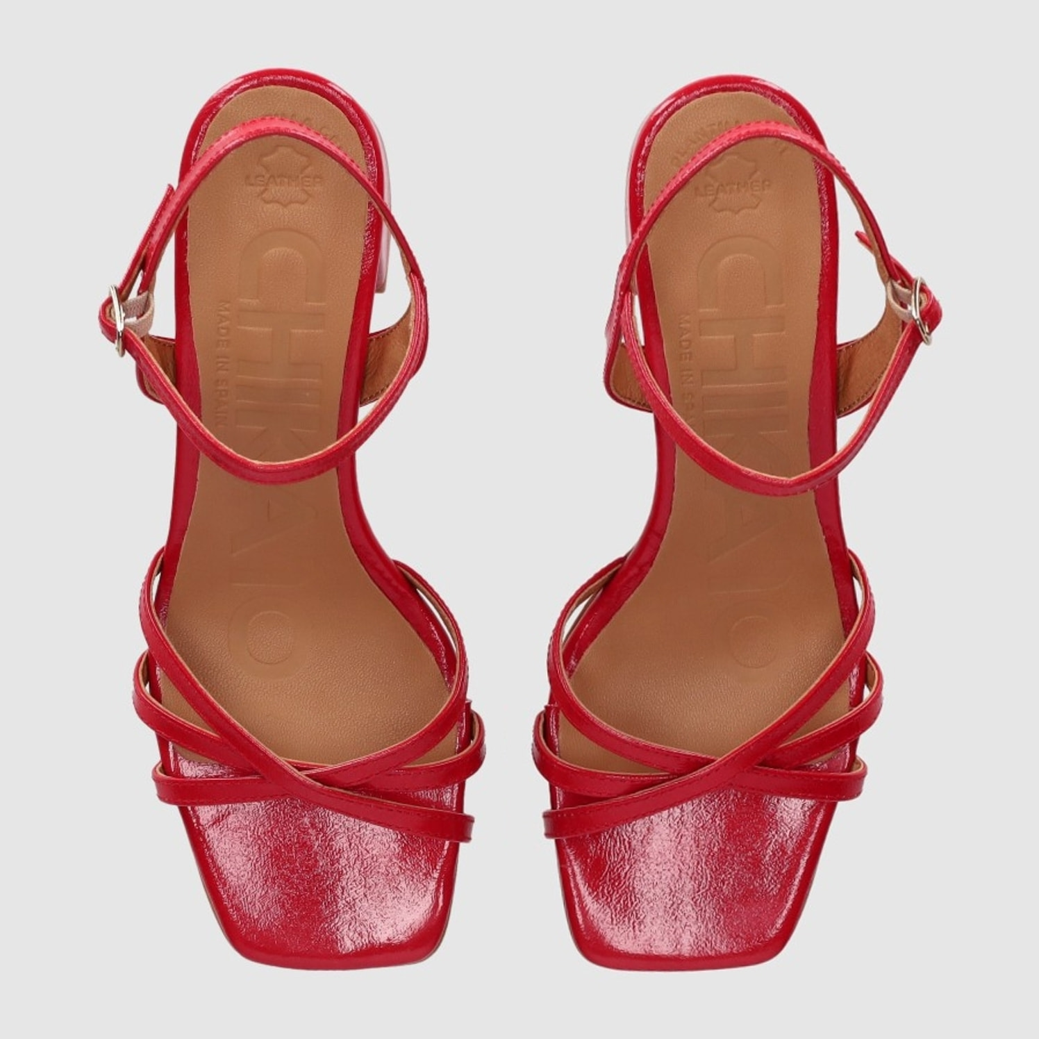 Sandalias - Rojo - Tacón: 4 cm