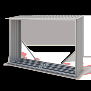 Abri à bûches métal gris 2 à 3 stères