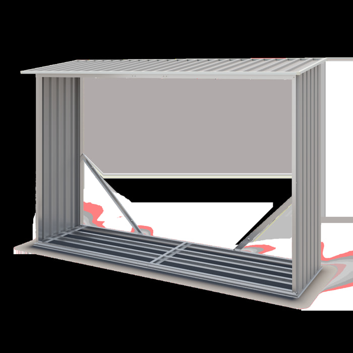 Abri à bûches métal gris 2 à 3 stères