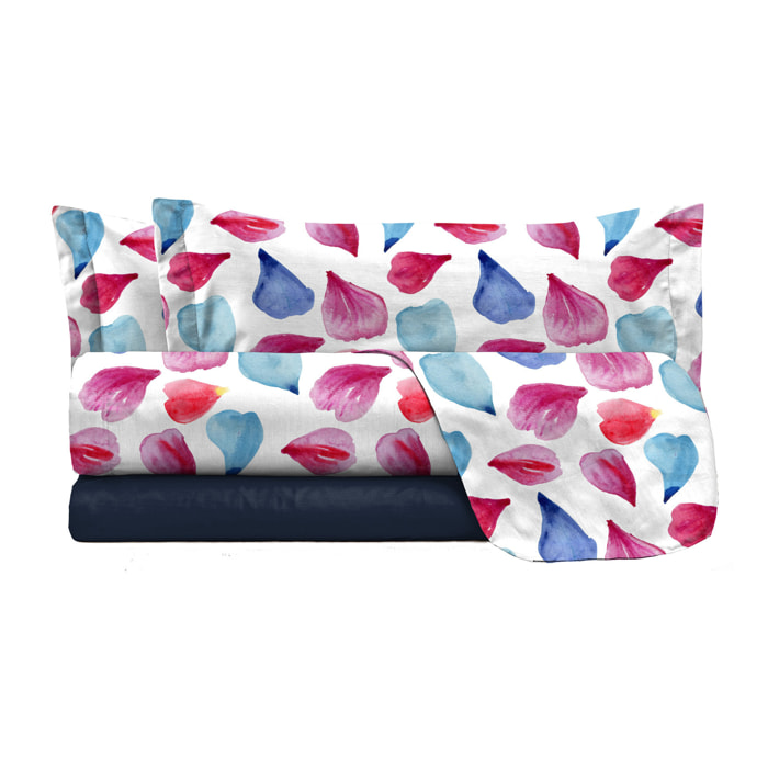 COMPLETO LETTO FANTASY, 100% Microfibra - PETALI