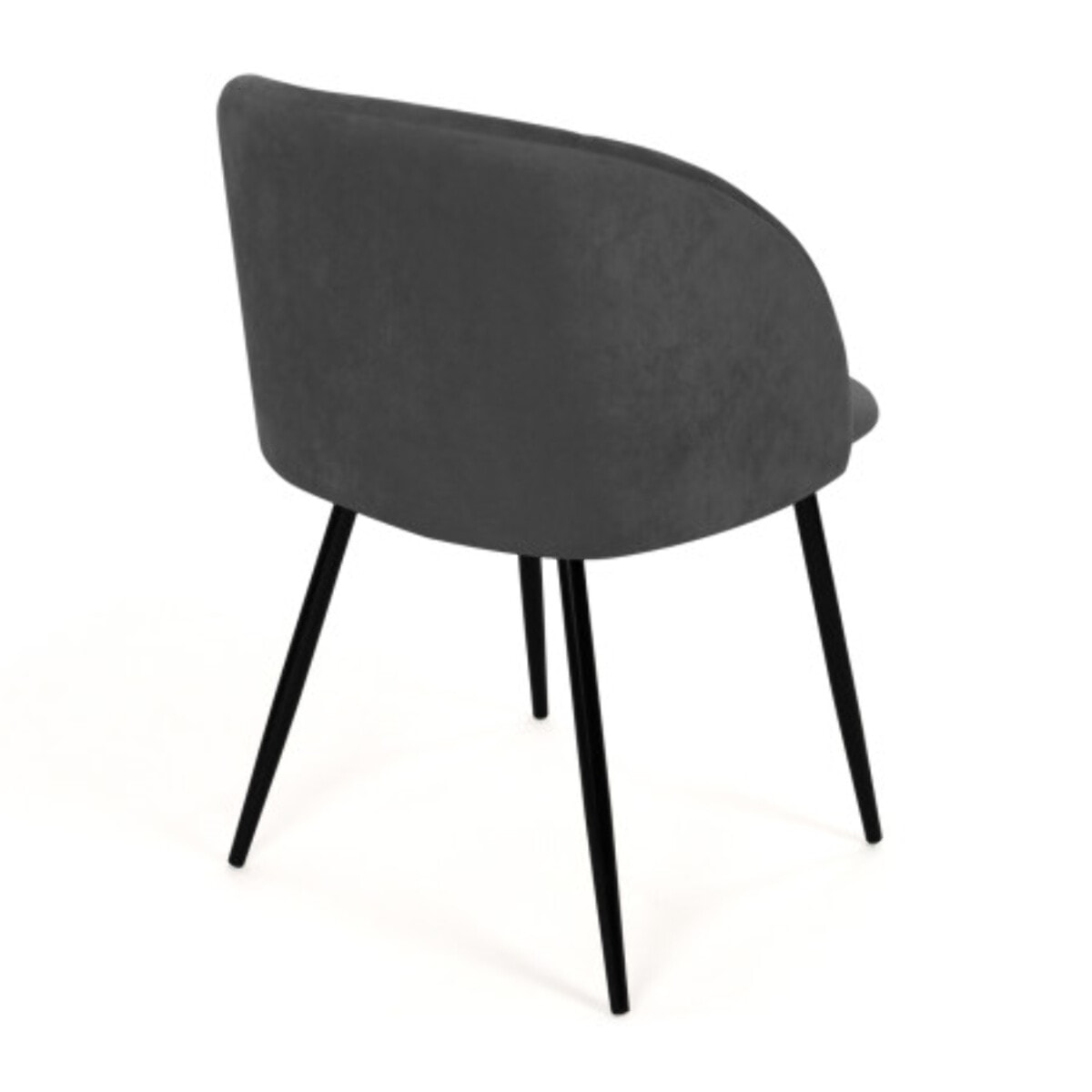 Chaises Nina velours gris pieds noirs- lot de 2