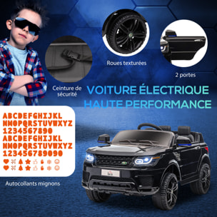 Voiture électrique enfant SUV 4X4 - 12V, 2 moteurs, 5Km/h max. - télécommande - nombreux effets - noir