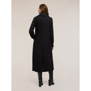 Motivi - Cappotto doppiopetto in panno misto lana - Nero
