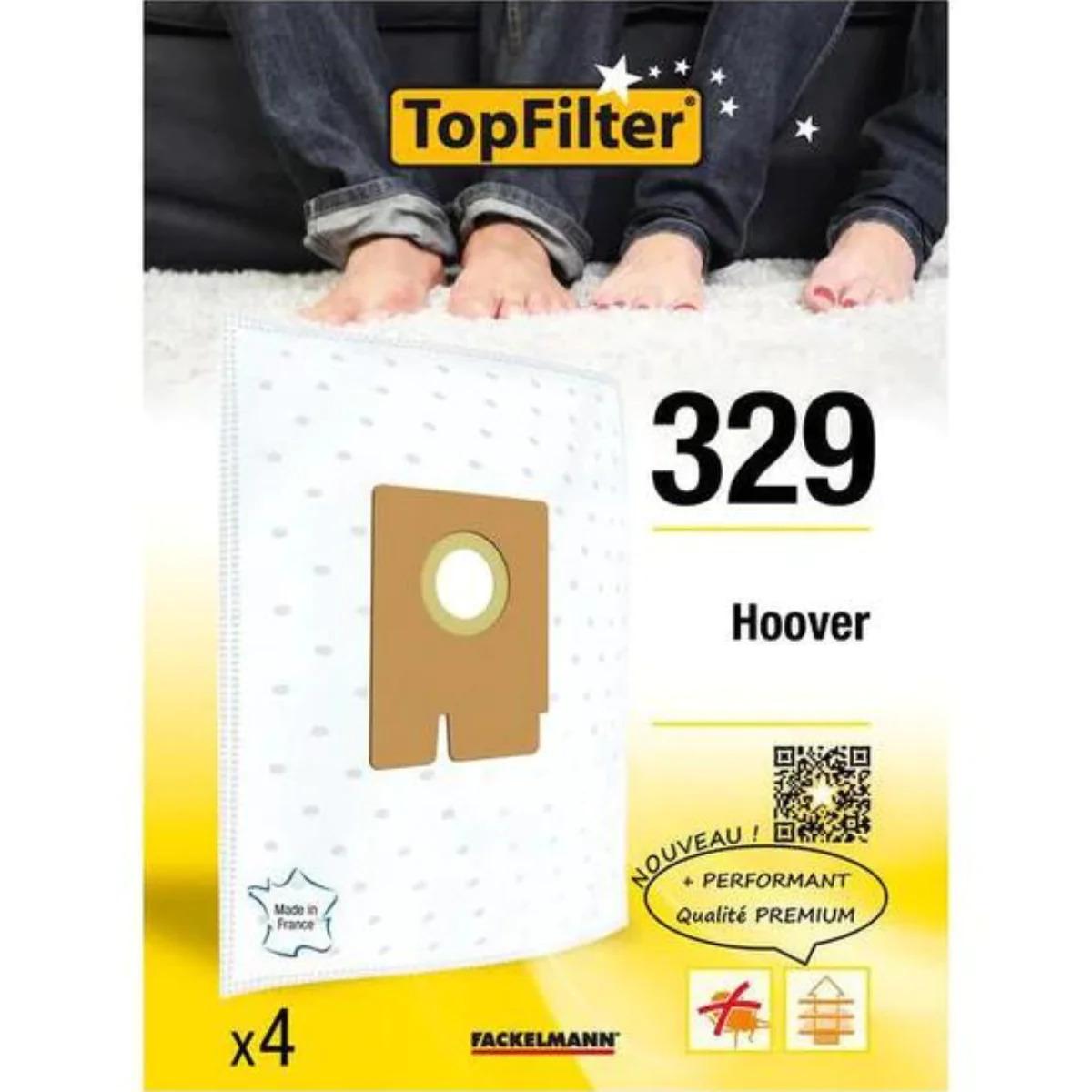 Lot de 4 sacs aspirateur pour Hoover Freespace EVO TopFilter Premium