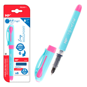 PACK 12 BOLÍGRAFOS TINTA LÍQUIDA PUNTA BALL AZUL/ROSA