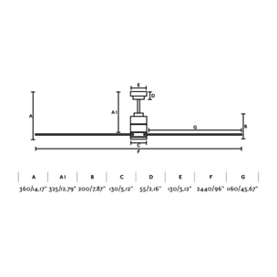 MANHATTAN XL LED Ventilateur nickel mat DC
