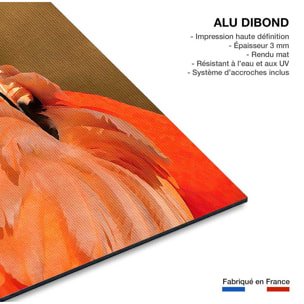 Tableau animaux Flamants et soleil d'or Tableau alu Dibond