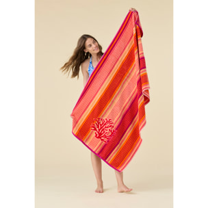 Telo mare in spugna velour 90x170 cm articolo coralriga Noidinotte