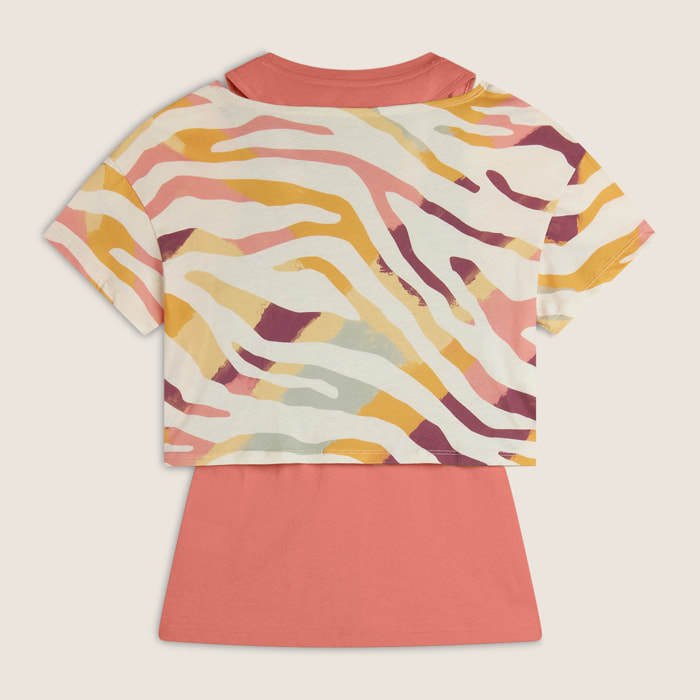 Set T-shirt Cropped multicolore e Canotta