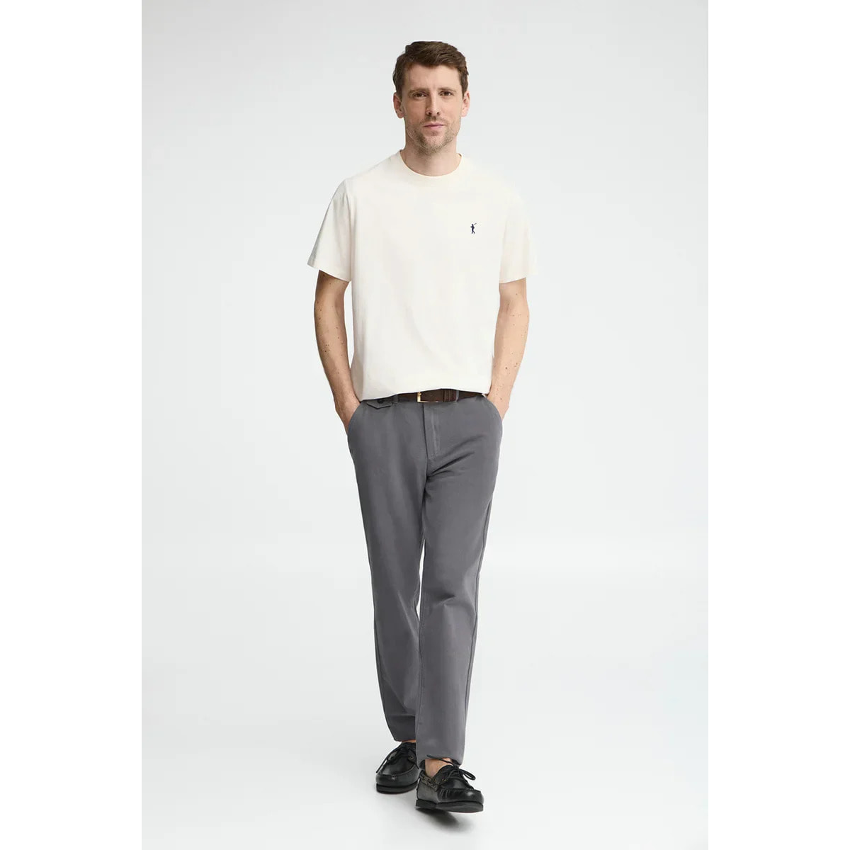 Maglietta ecrù a maniche corte e ricamo Rigby Go