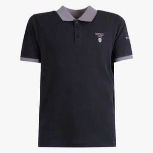 Polo Esercito in cotone nera uomo