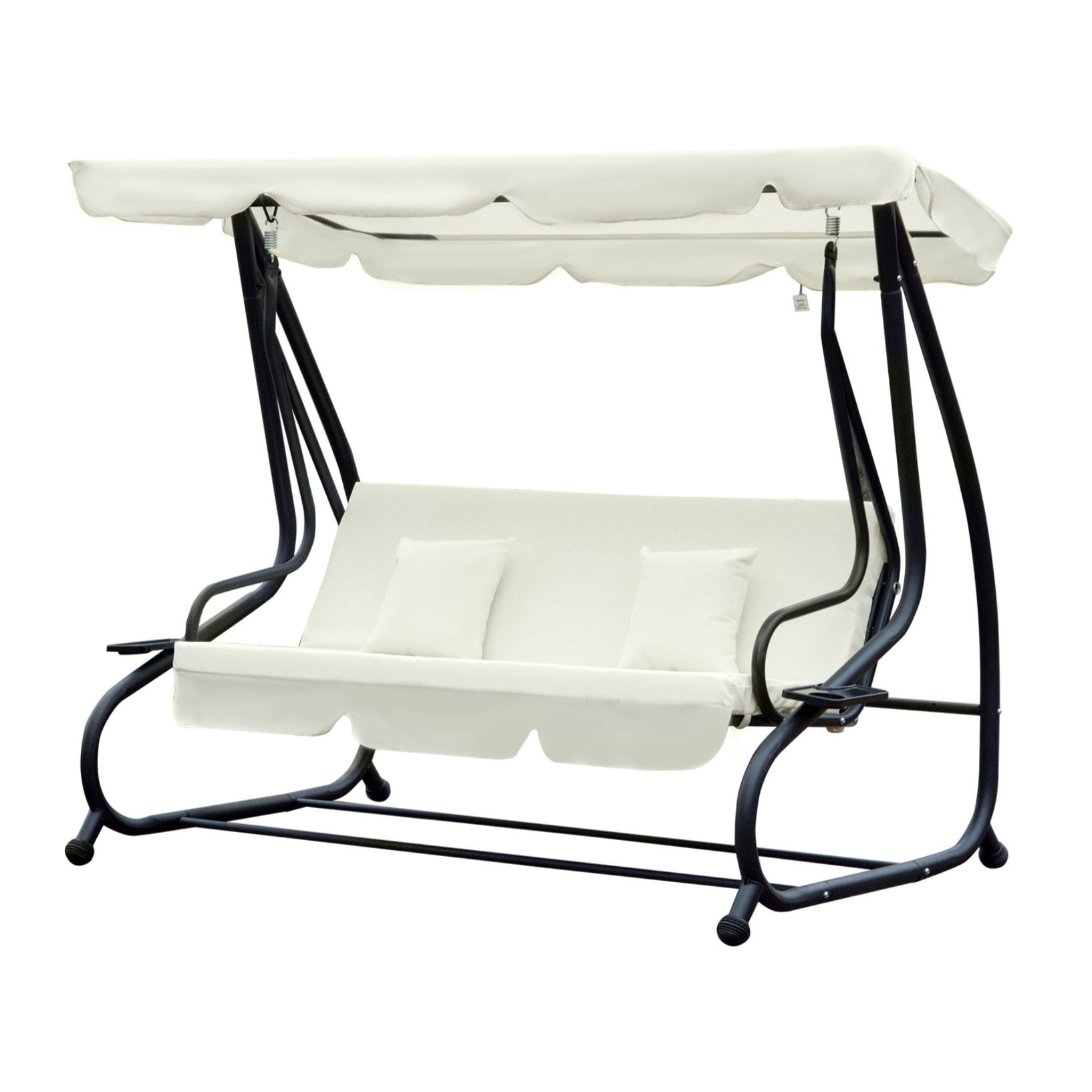 Balancelle de jardin 3 places convertible gris crème