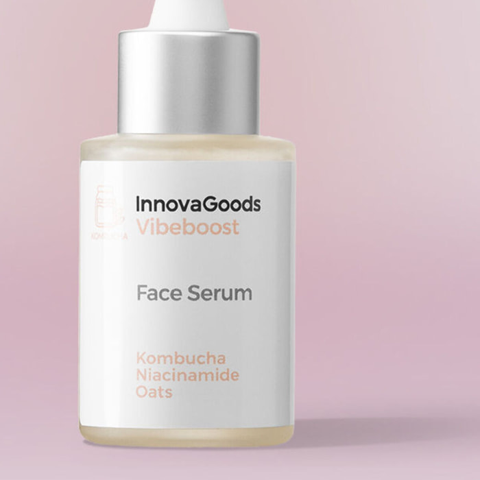Pack massaggiatore viso, siero viso Kombucha Vibeboost 30 ml e crema viso Kombucha Vibecare 50 ml InnovaGoods