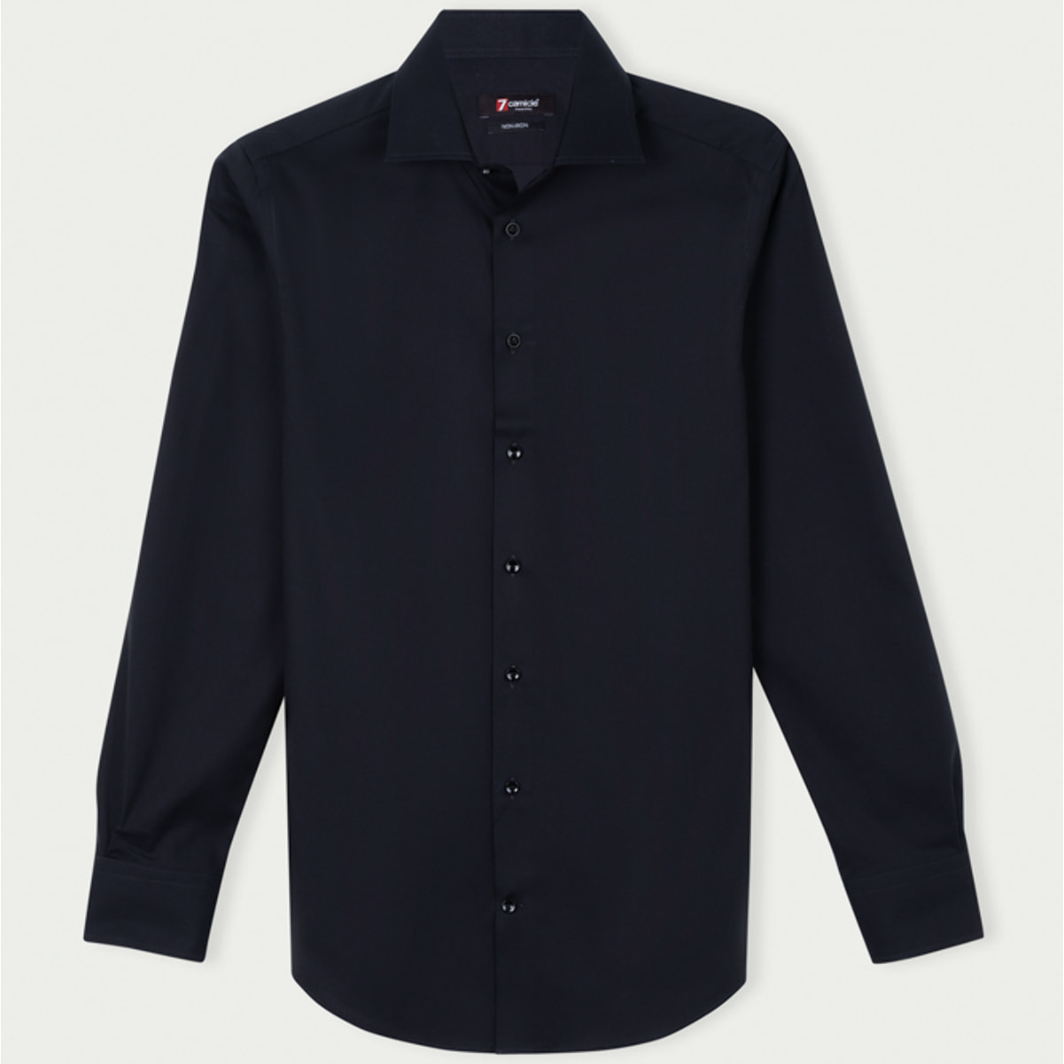 Camicia Uomo 1 Bottone Francese Slim No Iron Unito Nero