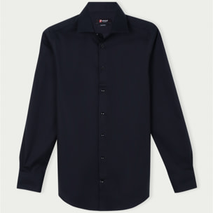 Camicia Uomo 1 Bottone Francese Slim No Iron Unito Nero