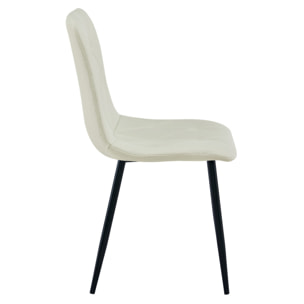 Sedia Libra beige imbottita con gambe in metallo nero