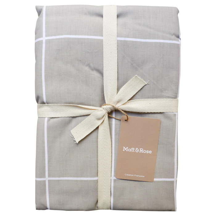 Parure de lit imprimée 100% coton, CHECKS