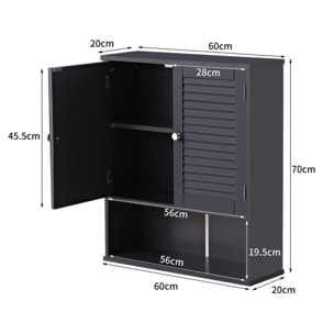 Pensile bagno grigio 60x20x70 cm - Iris