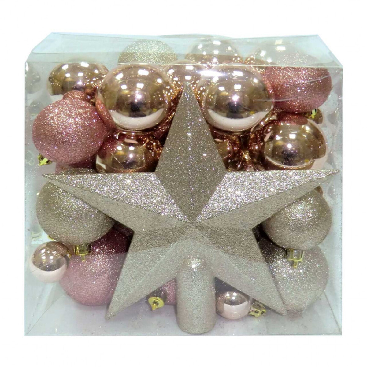 Coffret de 50 boules or et rose