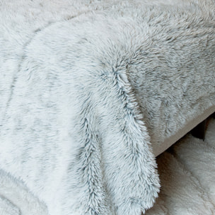 Plaid ou jeté de lit Imitation Fourrure Doux - Gris
