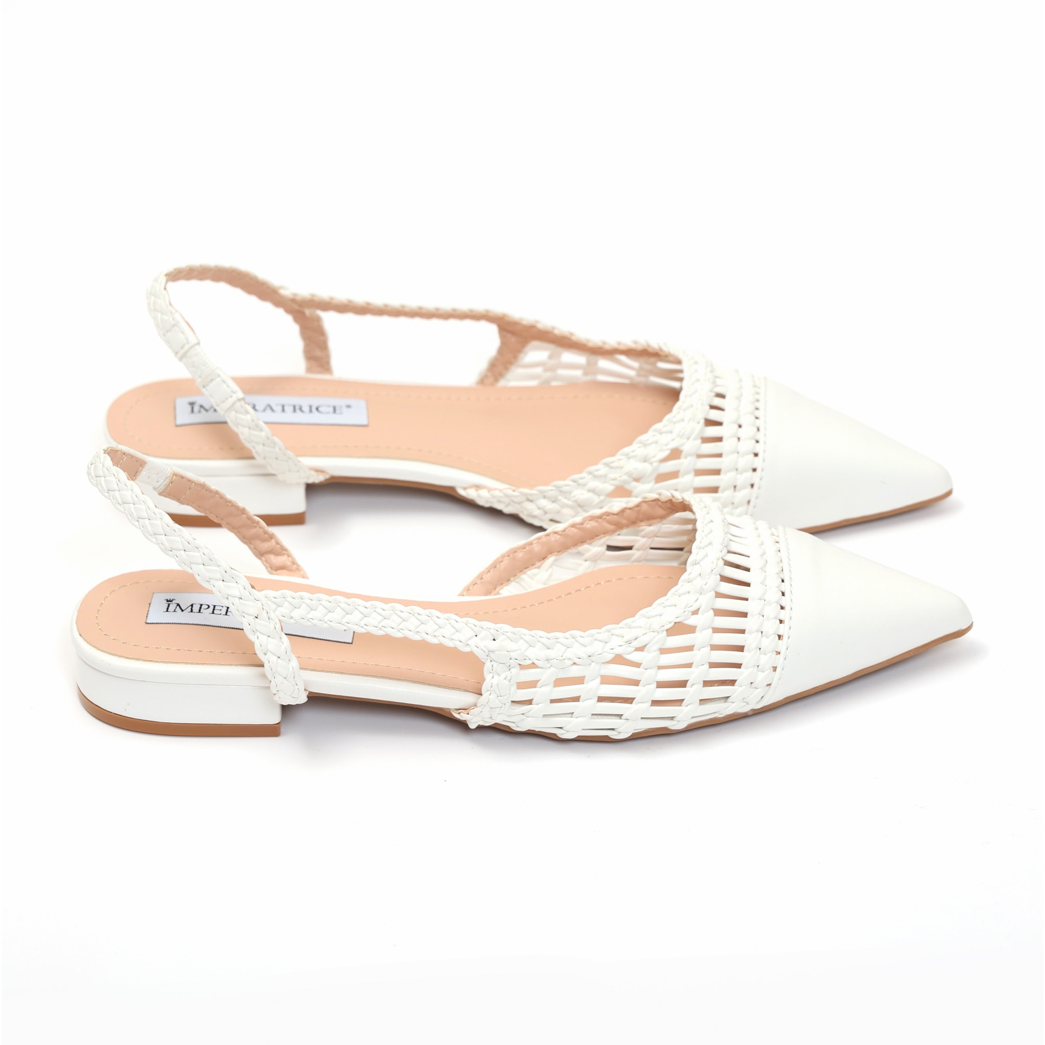 Ballerine in simil pelle con intreccio