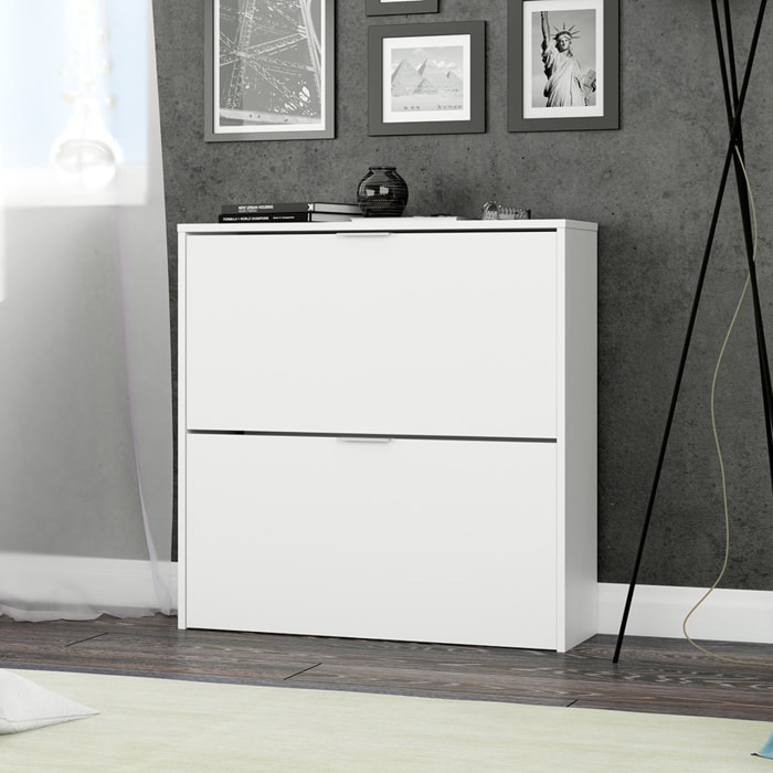 Armario Zapatero 2 Puertas 76x75x22 Cm Blanco