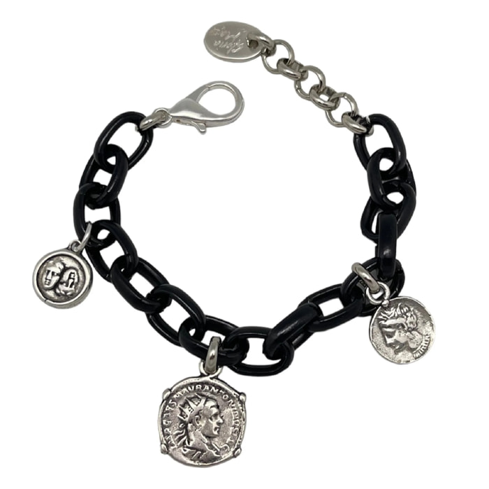 Pulsera monedas en negro