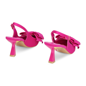Décolleté slingback fucsia, tacco 8 cm