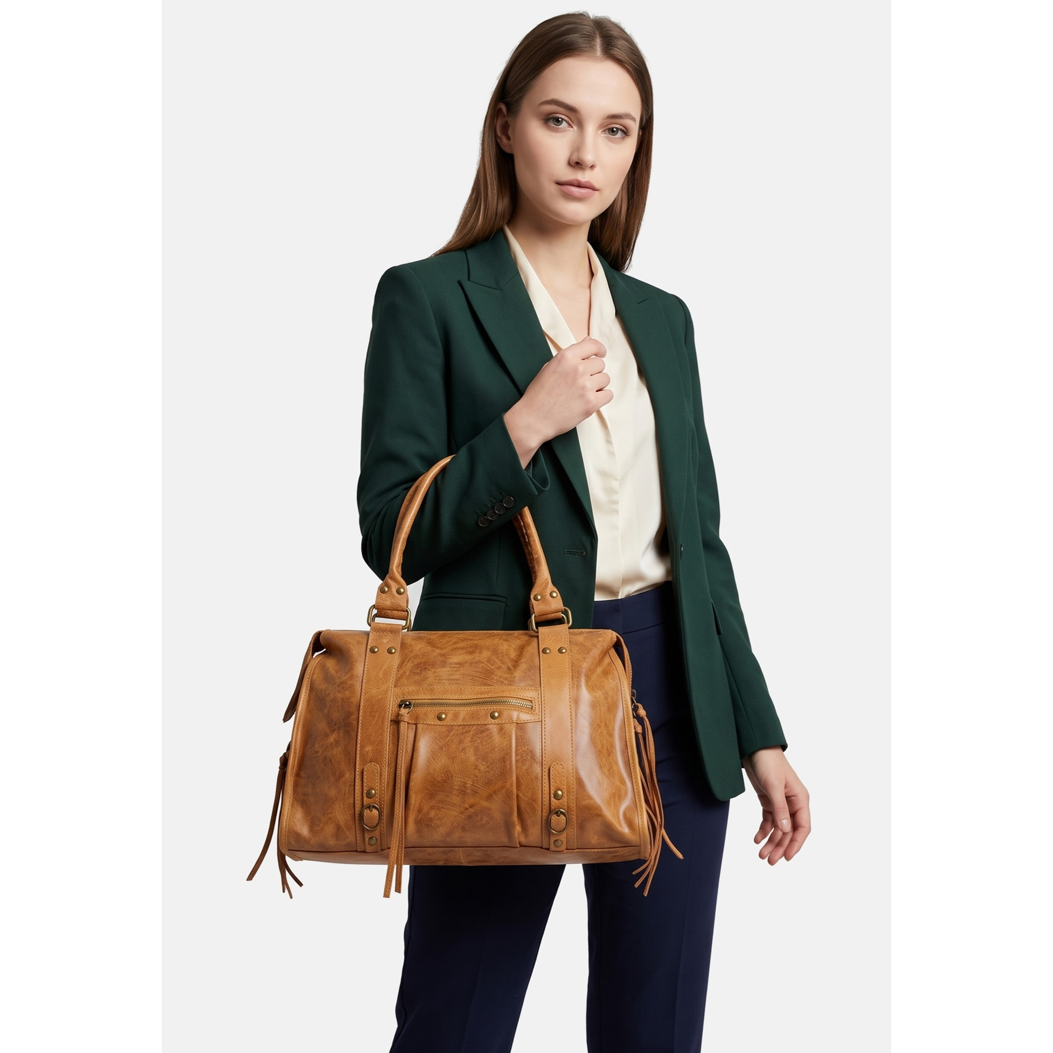 Borsa a spalla da donna - Modello Clara - Vera pelle - 41.0 x 28.0 x 13.0 cm