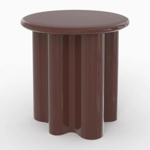 Table d'appoint laquée rouge lie de vin, D50 cm - Olya