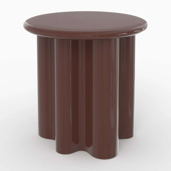 Table d'appoint laquée rouge lie de vin, D50 cm - Olya