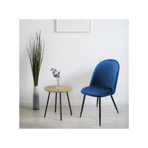 Chaise en velours dossier capitonné pieds métal Noir- SANSA