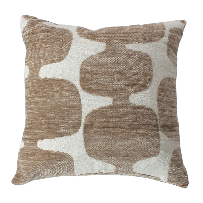 Coussin décoratif déhoussable jacquard motif moderne - Beige