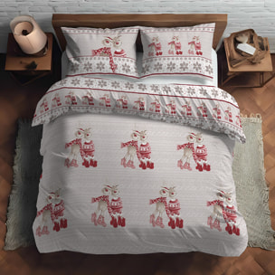 Parure copripiumino renne rosso 100% cotone