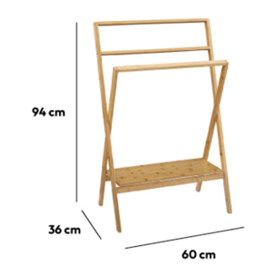 Porte-serviettes 1 étagère Bambou Lab'n modul