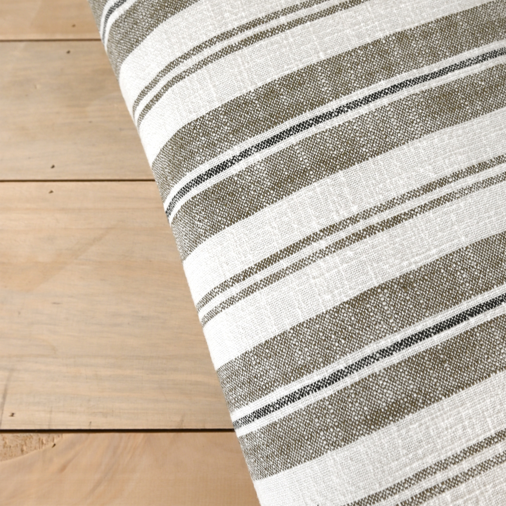 Édredon 100% coton rayures tapissier deux faces LOURMARIN - Jaune Ocre