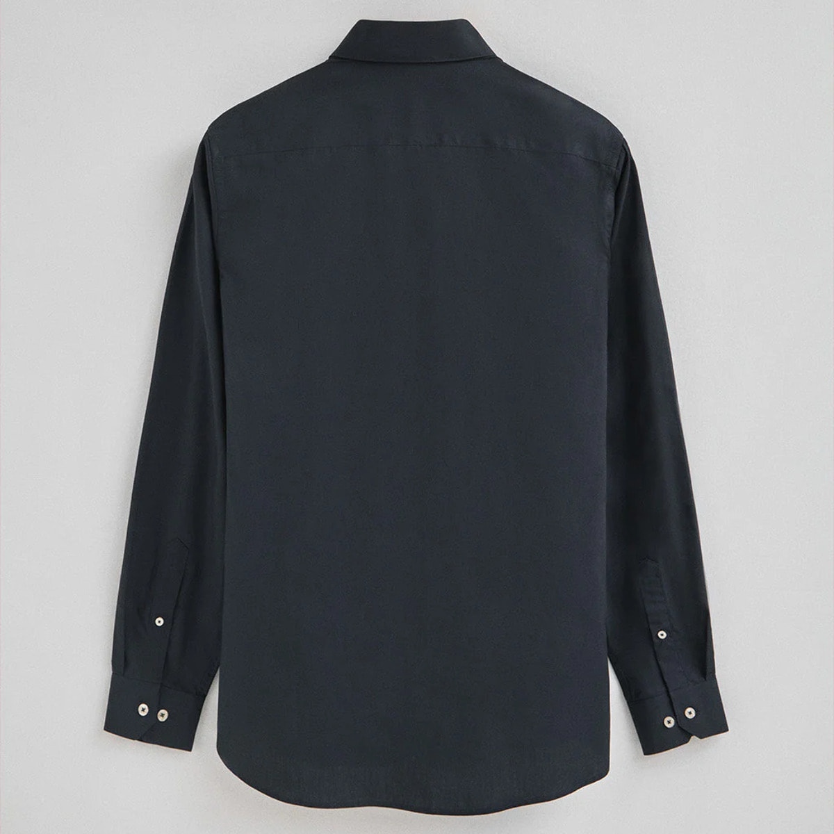 Camisa azul marino de poplin y corte slim con logo Rigby Go