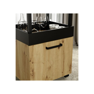 Bout de canapé à roulettes avec rangements intégré en bois - 2 modèles - BAR