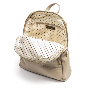 FIRENZE ARTEGIANI Monastier Borsa zaino da donna. Vera pelle Dollaro Made in Italy 28x8x32 Cm. Colore: Tortora