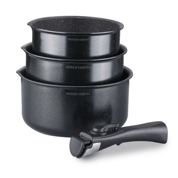 Set de 3 casseroles 16/18/20 Shiny Black