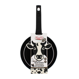 Lot de poêle et casserole en aluminium à motif vache - tous feux ANIMALS