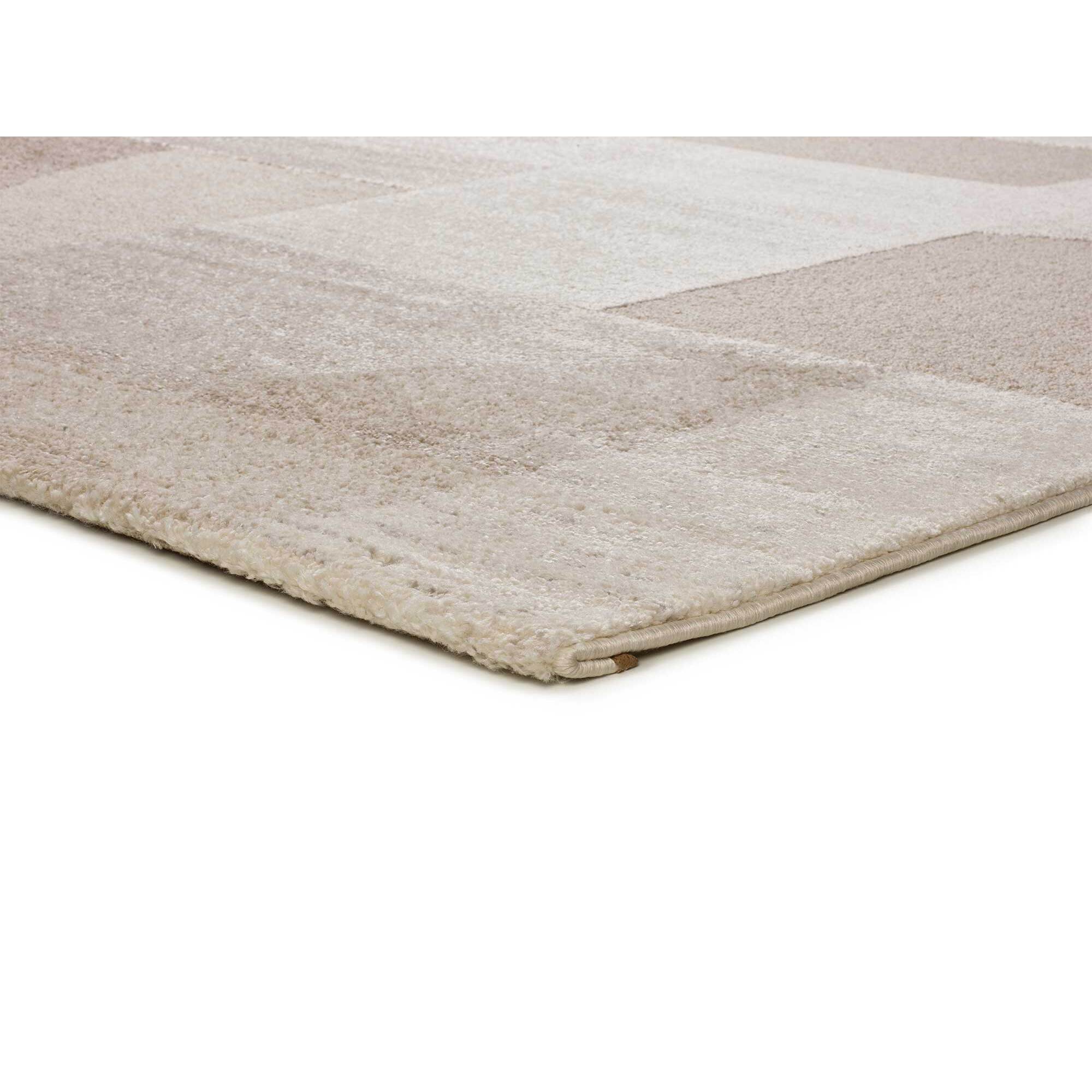 VERONA Alfombra geomÃ©trica con relieve en color crema, varias medidas disponibles.