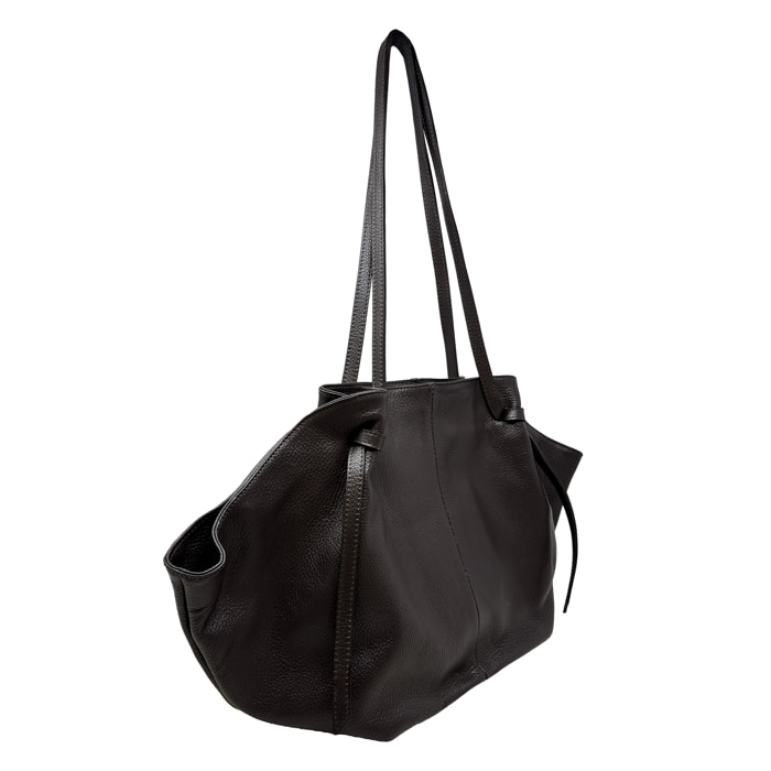 Borsa a Mano Shopper in Vera Pelle Dollaro Made in Italy
