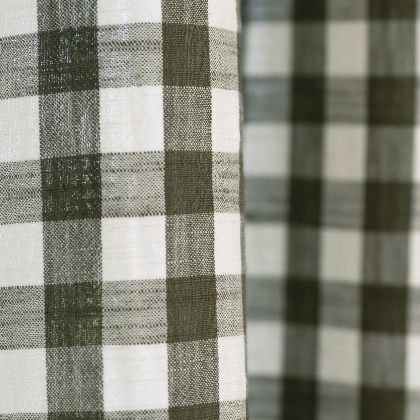 Rideau 100% coton vichy LOURMARIN - Kaki