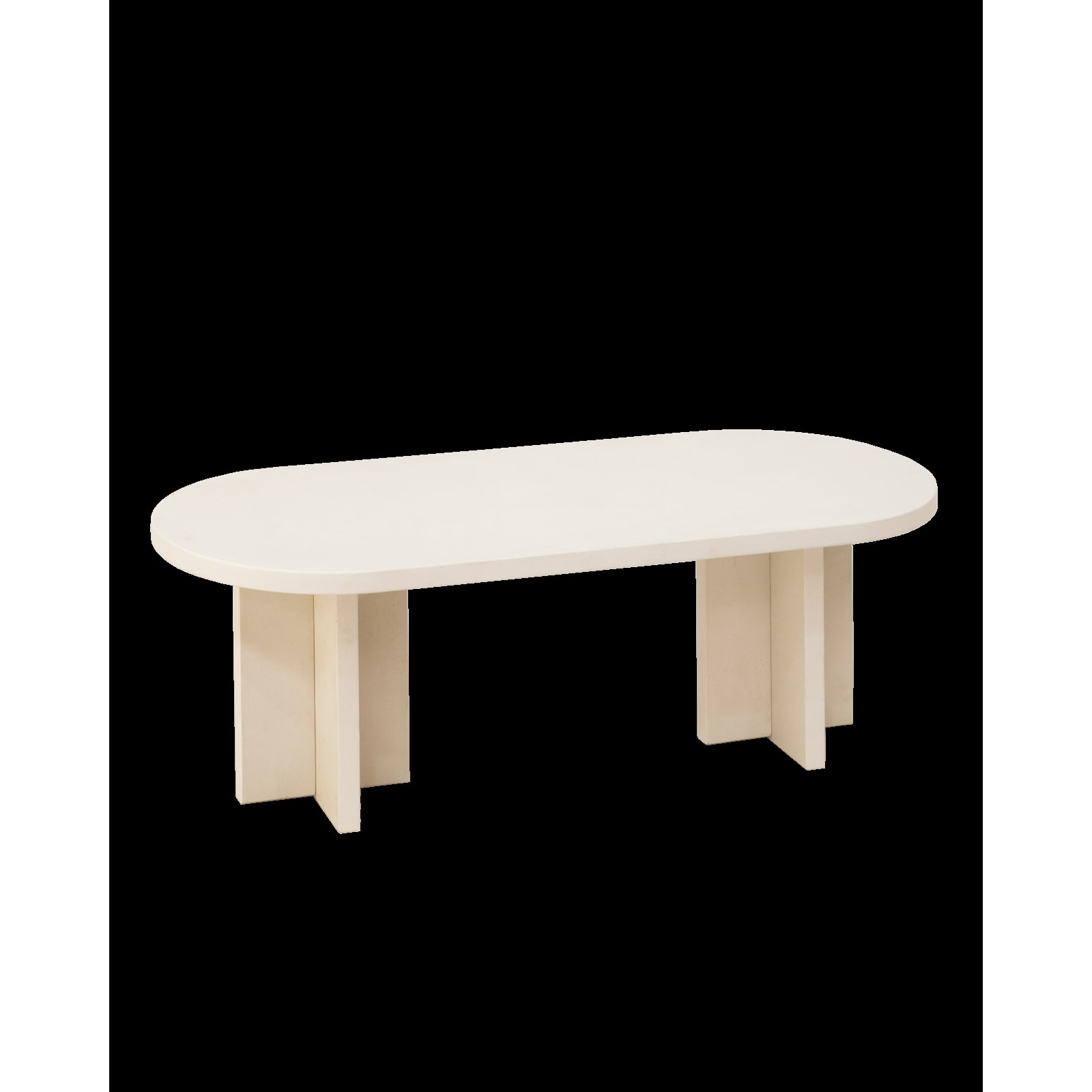 Table basse en microciment de teinte blanc cassé de 120x50cm Hauteur: 40 Longueur: 120 Largeur: 50