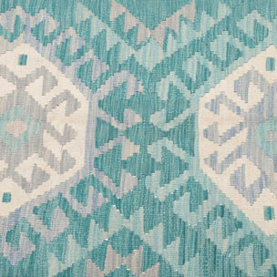Tapis kilim, motif géométrique authentique, tissé à plat, MUKAZ