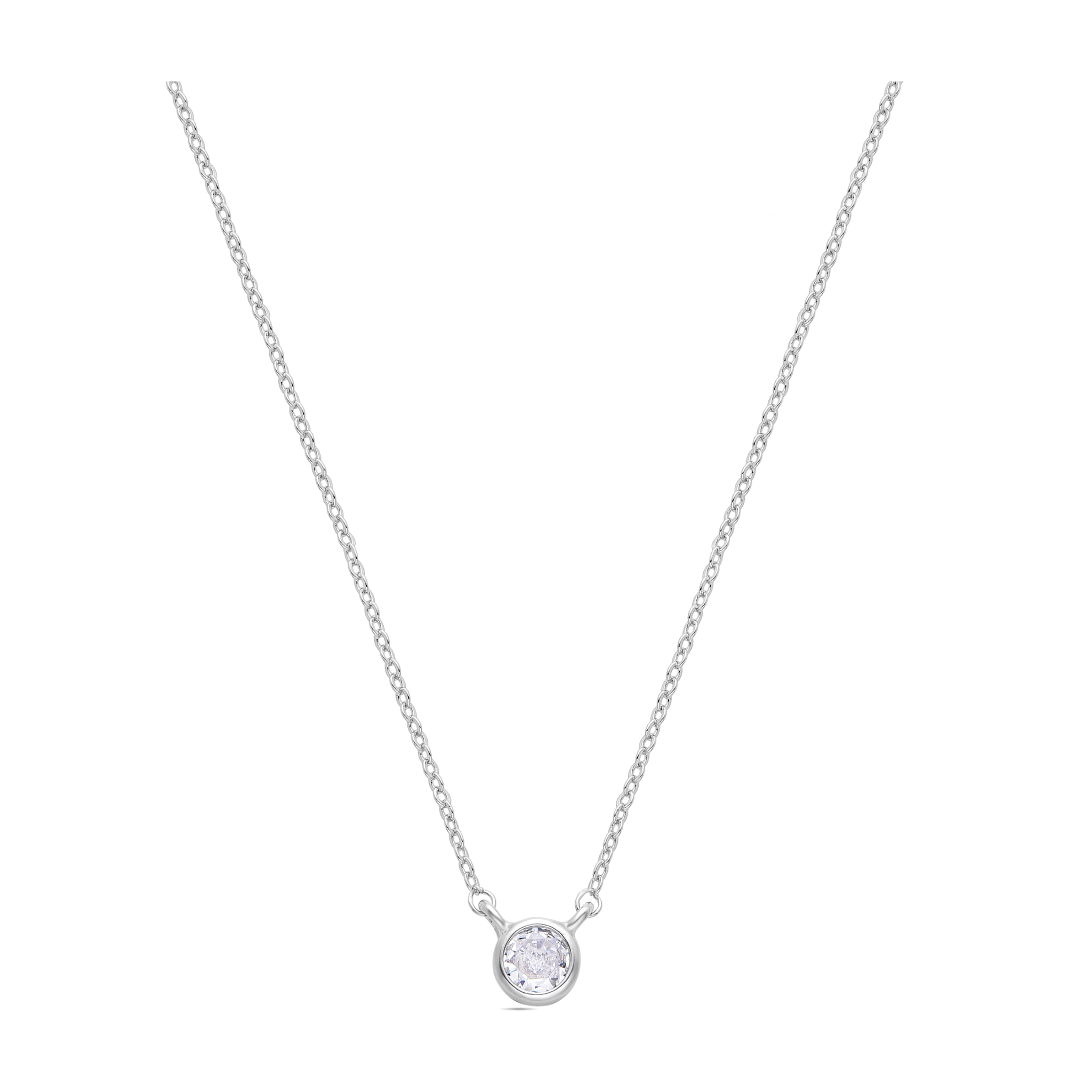 Collar de Circonita Brillante acabado en rodio