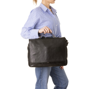 Borsa a mano  unisex In Vera pelle Made in Italy 40x30x9 cm