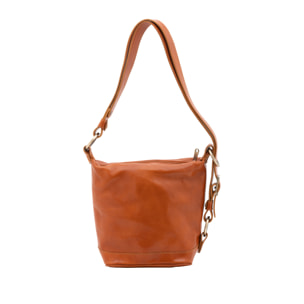 Borsa a secchiello  da donna In Vera pelle Made in Italy 25x28x14 cm